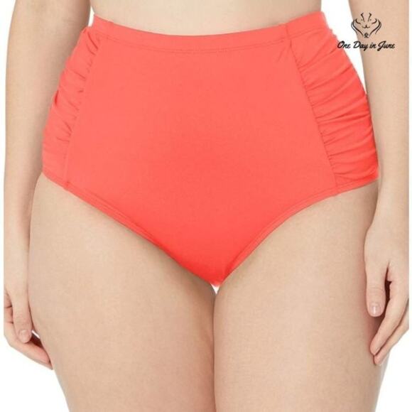 La Blanca Side Shirred High Waist Bikini Bottom Swimsuit Size 16W - Picture 1 of 3
